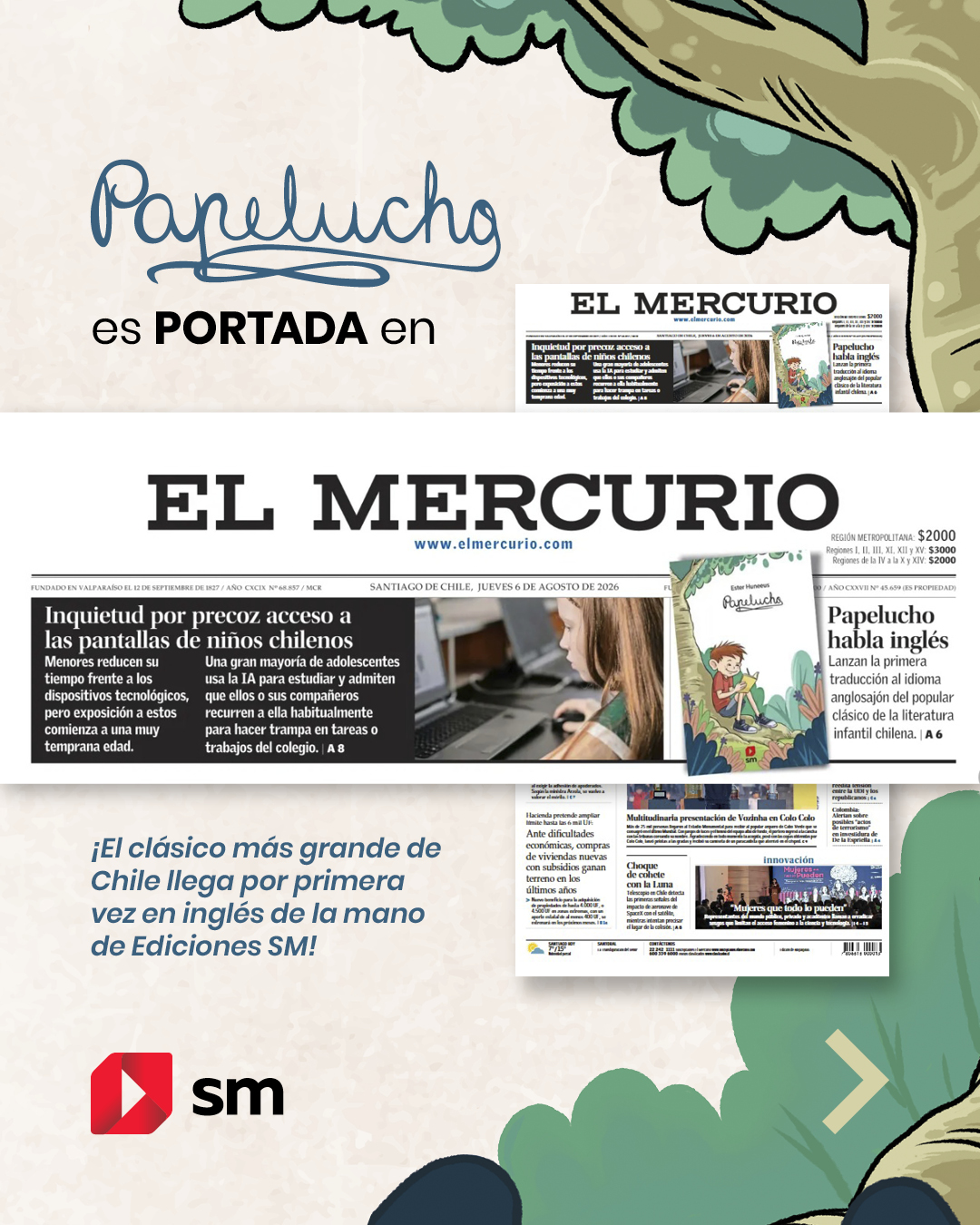 “A terrible thing is happening…”: Papelucho llega por primera vez en inglés de la mano de SM y es portada en El Mercurio